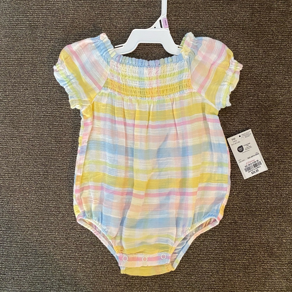 Plaid Runched Romper/Bodysuit